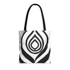 Large Tote Bag Floral Black Line Art Print 60110
