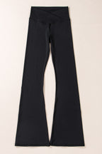 Solid V-Shape High Waist Flared Leggings