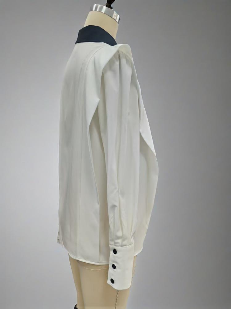 Ivory Divide | Colorblock button-down blouse