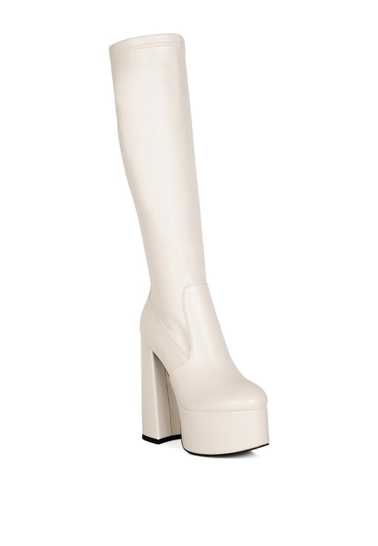 Coraline High Block Heeled Calf Boots