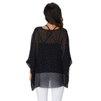 Womens Polkadot Chiffon Tunic Top