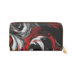 Decorative Black Red White Abstract Seamless Pattern Womens Zipper