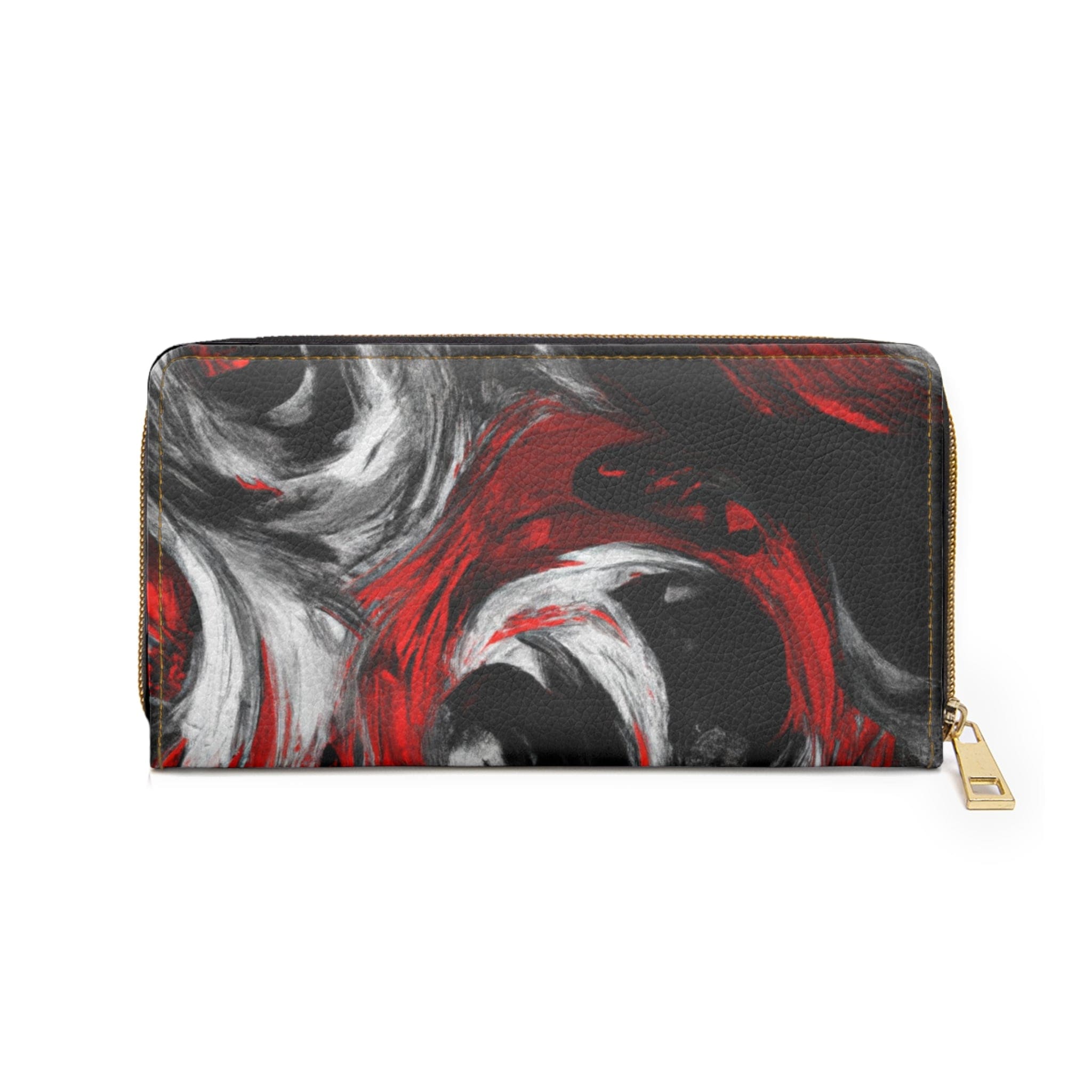 Decorative Black Red White Abstract Seamless Pattern Womens Zipper