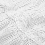 Women's Solid Color Deep V-Neck Irregular Ruffle Hem Sexy Tie-Waist With Cuffed Sleeves Summer Gothic Lace Trim Midi Dress