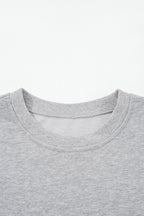 Bow Applique Drop Sleeve Round Neck Sweatshirt