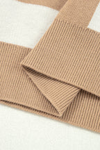 Checker Short Sleeve Drop Shoulder Sweater