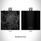 Meriden - Connecticut Engraved Map Hip Flask in Matte Black