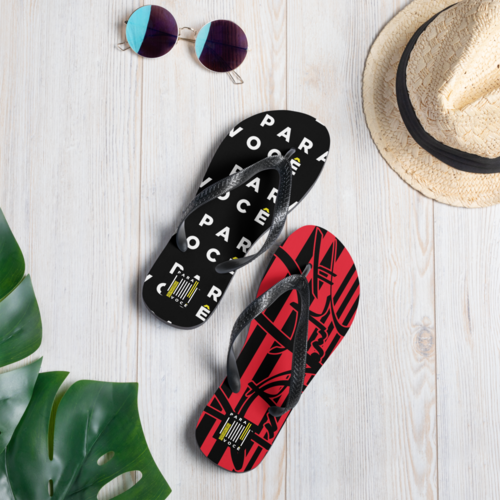 2882Sport™  Black & Red Stripe Para Você Flip-Flops
