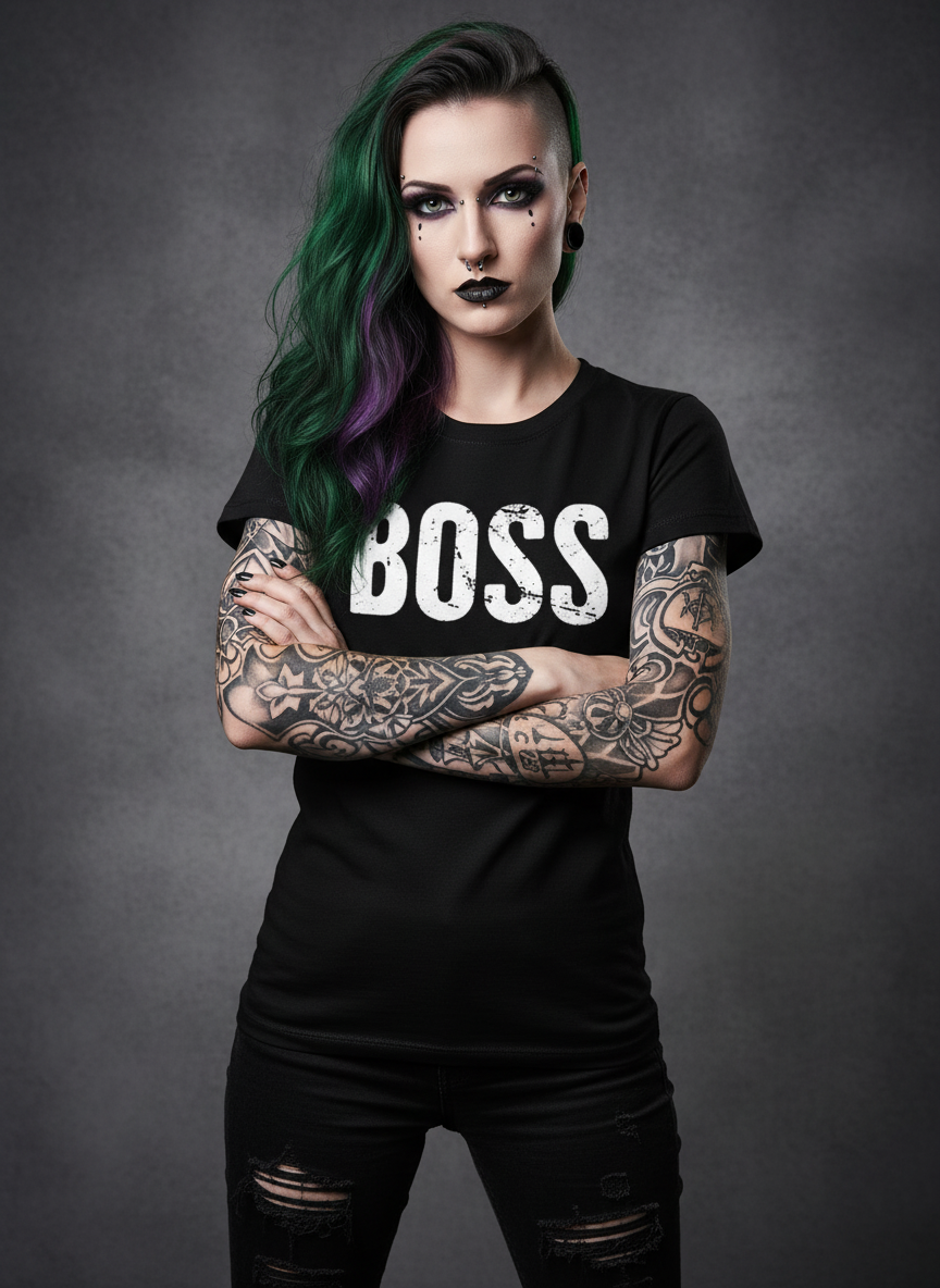"BOSS" Black/White/Grey T-shirt