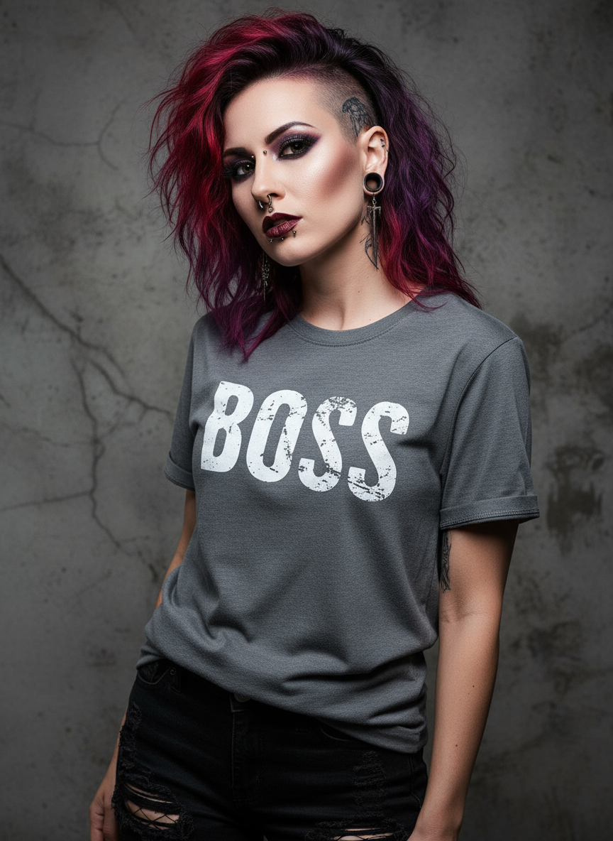 "BOSS" Black/White/Grey T-shirt