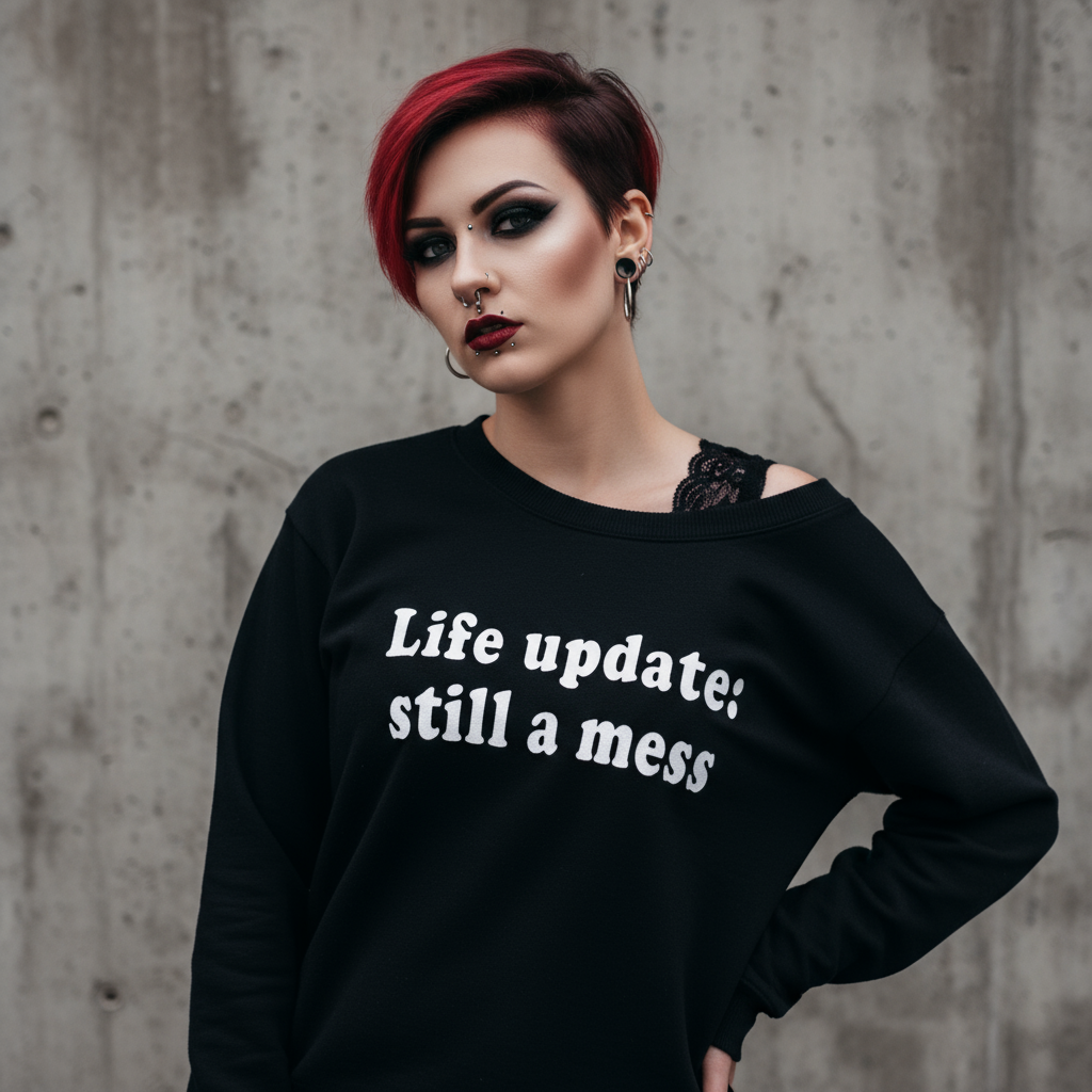 "Life update: still a mess" Black Sweatshirt