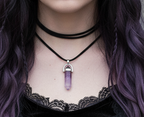 Shadow Signal | Dual Layer Crystal Pendant Choker