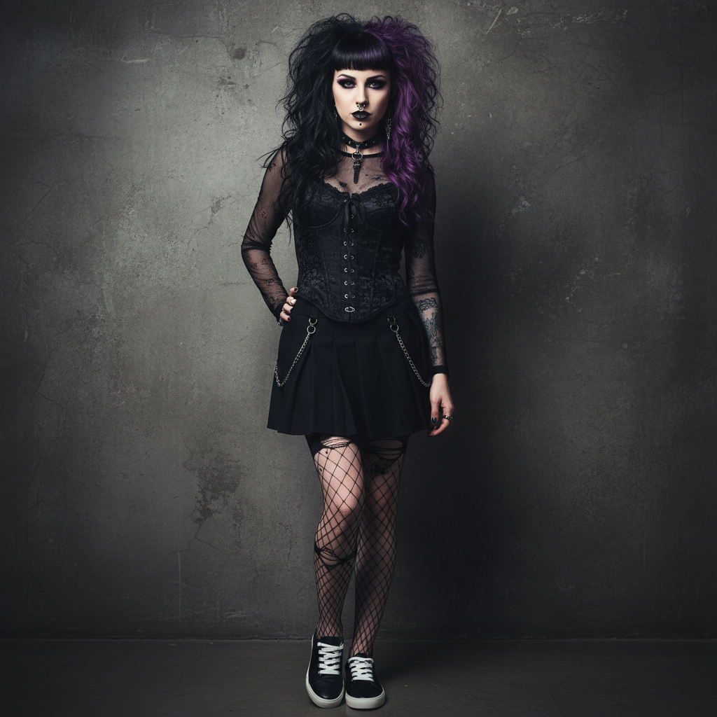 Midnight Reign | Wide Lace Sneaker Black