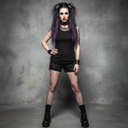 Ravenbind | 2-in-1 Neck Tie Mesh Top