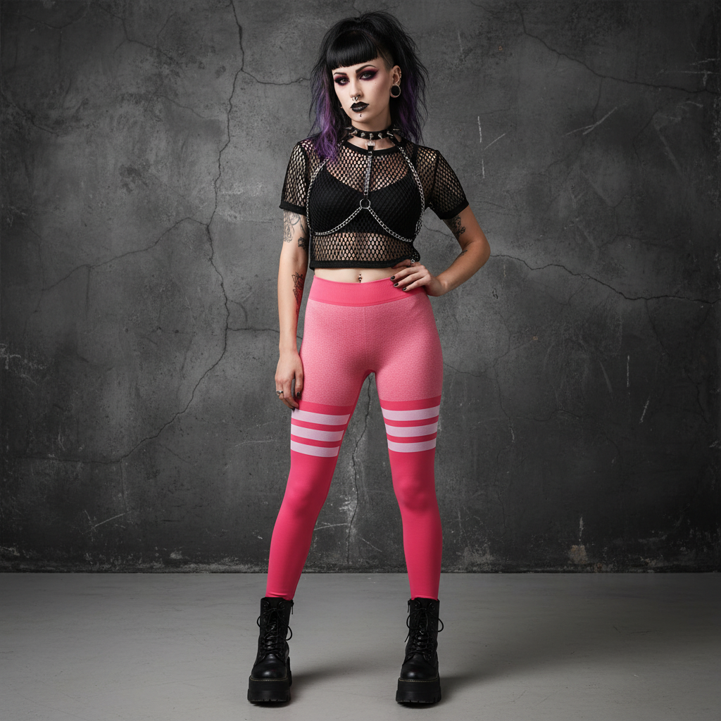 Rosé Pulse | Seamless Contrast Stripe Leggings