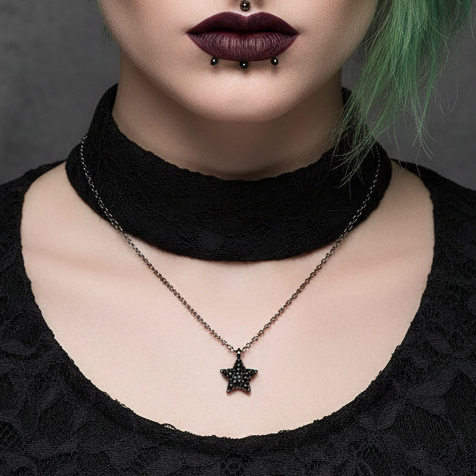 Fallen Star | Pendant Necklace – Minimal Gothic Chain