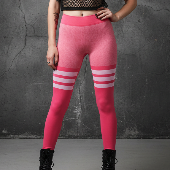 Rosé Pulse | Seamless Contrast Stripe Leggings